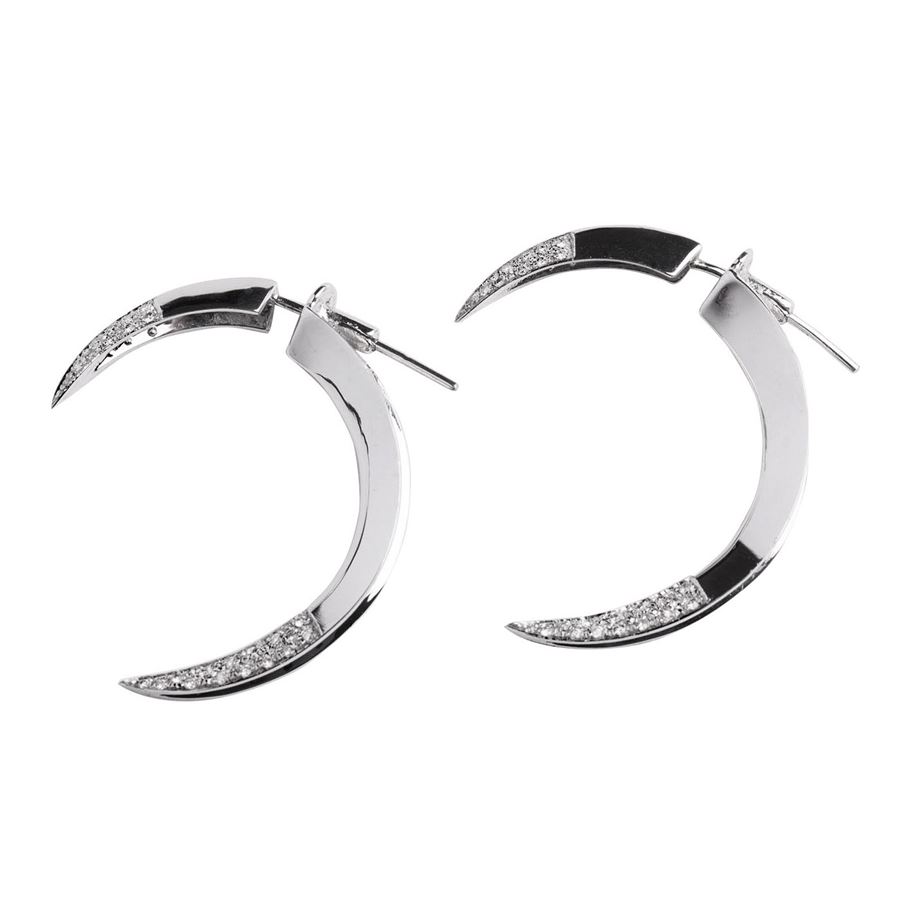 White gold and diamond hooks earrings UNCINI | OR F/R BIG OROAU18B CT.0,89